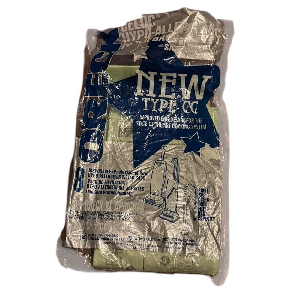 Oreck Upright XL Type CC Vacuum Cleaner Hypo Allergenic Bags (4) CCPK8DW Carpet‎